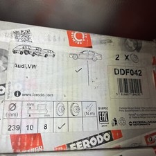 2x FERODO Disques de Frein Avant Plein 239mm pour VOLKSWAGEN GOLF POLO DDF042