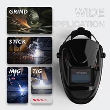 True Color Solar Powered Auto Darkening Welding Helmet, Wide Shade 4/9-13 for...
