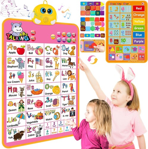Interactive Alphabet Wall Chart, Talking ABC, 123s, Music Poster, Kids...