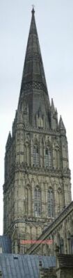 PHOTO  SALISBURY CATHEDRAL SPIRE AT 404FT THE SPIRE OF SALISBURY CATHEDRAL IS TH