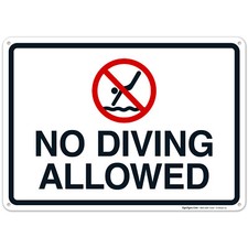 No Diving Allowed Sign, Pool Sign,