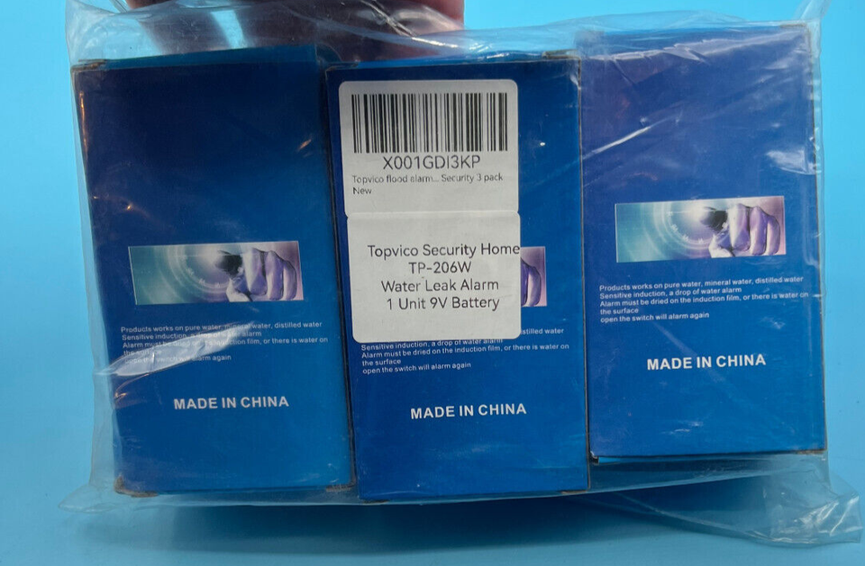 Topvico Water Leak Sensor Detector Flood Alarm for Basement 120dB 3PACK