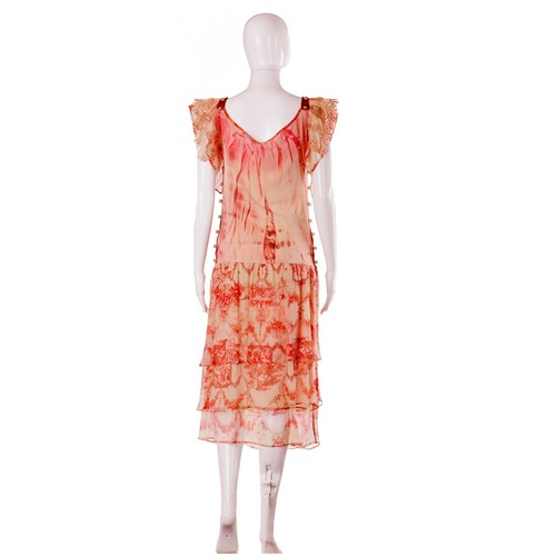 women clothing summer dress haute couture romantic cocktail pink lace silk 1930 - Picture 7 of 12