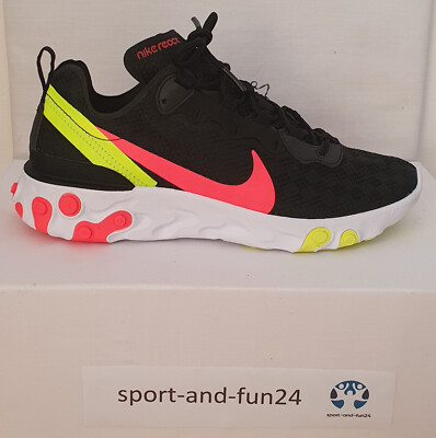 Nike React Element 55 CJ0782-001 Schwarz/Rot/Gelb Gr. 40,5