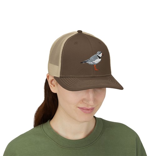Piping Plover Embroidered Bird Trucker Cap, Birdwatcher Cap, Wildlife Enthusiast - Picture 24 of 37