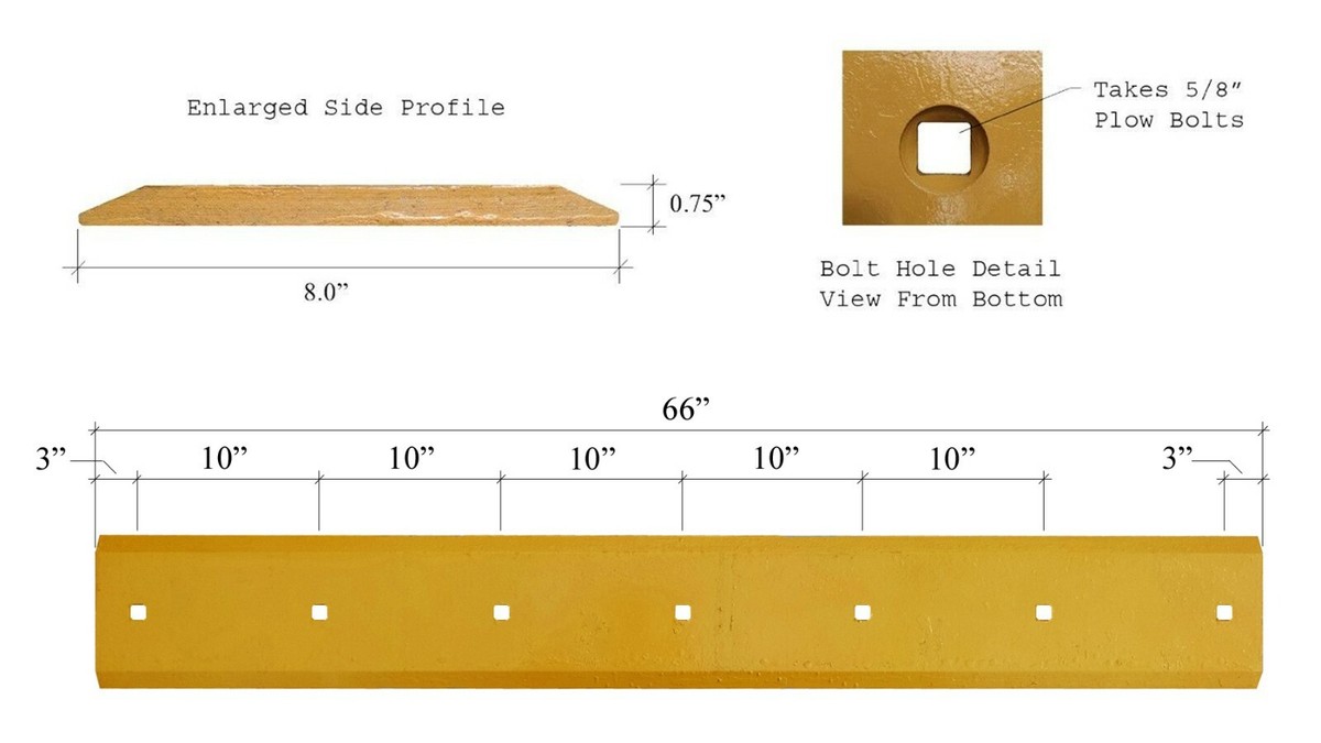 86577167 Heat Treated Skid Steer Cutting Edge w Bolts, fits 86577167 Heat Treated Skid Steer Cutting Edge w Bolts, fits