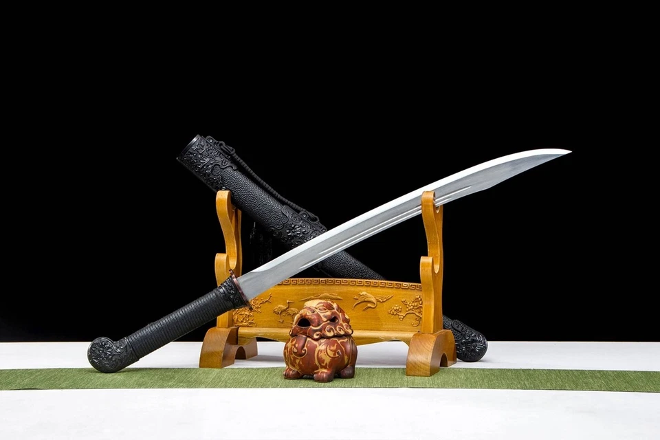 Espada chinesa de kung fu pronta para batalha espada larga afiada 1095 sabre de borda de aço carbono - Imagem 4 de 4