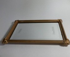 VINTAGE HOMCO MADE IN USA MIRROR WITH GOLDEN FRAME 2623 D 10 1/2" TALL