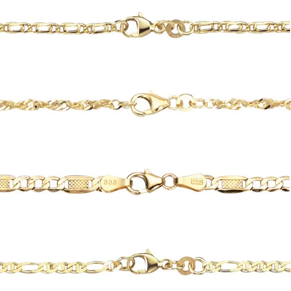 Frauen Fußkette Echt Gold 333 Gelbgold 8 Kt Fusskette verschiedene Modelle Neu - Bild 1 von 1