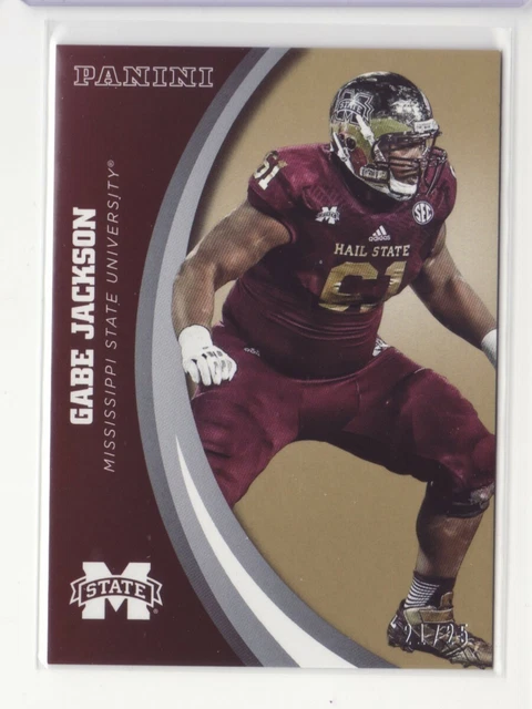 2016 Panini Collegiate Mississippi State Gold #45 Gabe Jackson /25 - Flat S/H