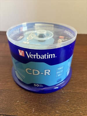 Verbatim CD-R Discs 700MB/80min 52x Spindle Silver 50/Pack NEW