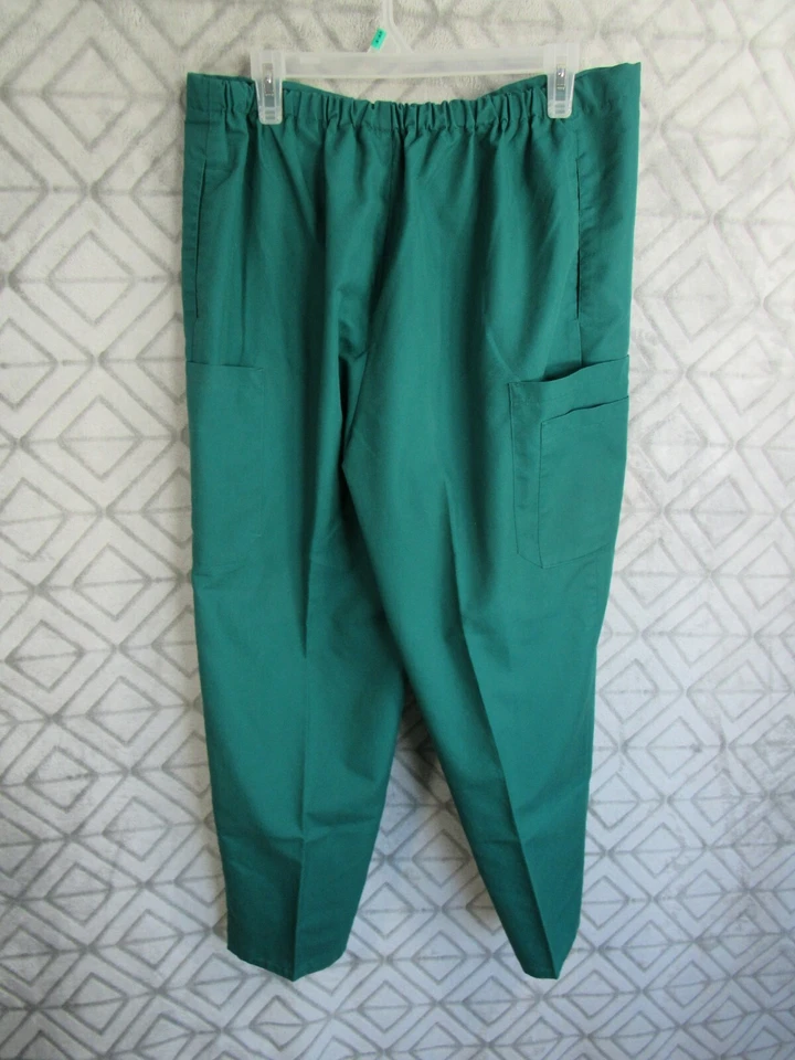 Персики униформа скраб брюки размер M зеленый половина эластичный пояс шнурок карьера - Изображение 3 из 3