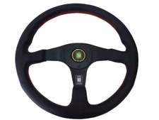 Rare Nardi Torino Style Black Leather Red Stitch Sport Steering Wheel 350mm