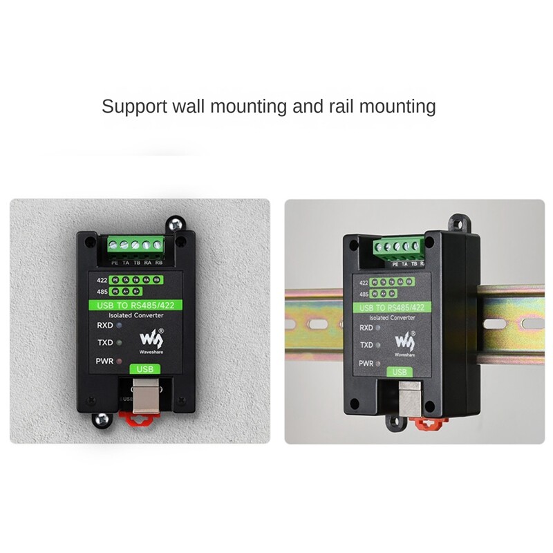 2X( USB to RS485/422 Rail-Type Industrial Isolated Converter