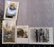 Lot of 8 Photos Classic Cars Military Uniforms Vintage Photographs