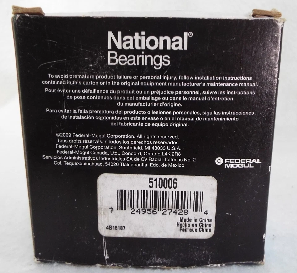 ⚠️ Колесный подшипник Toyota National Federal Mogul 2-3/4 дюйма x 1-1/4 дюйма 510006 ⚠️ - Изображение 2 из 4