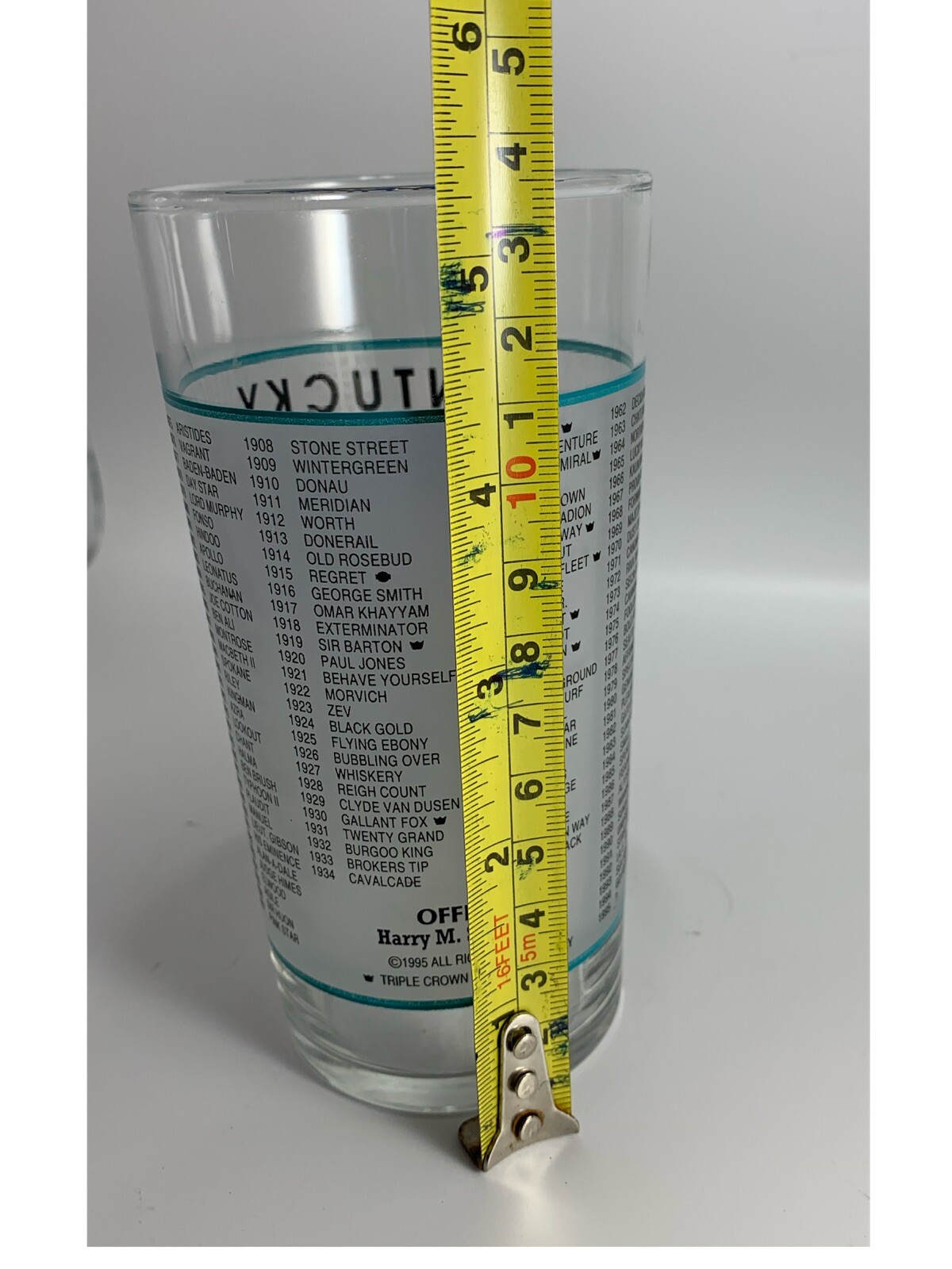 2 Vintage Kentucky Derby Souvenir Glasses 121st Running Churchill Downs