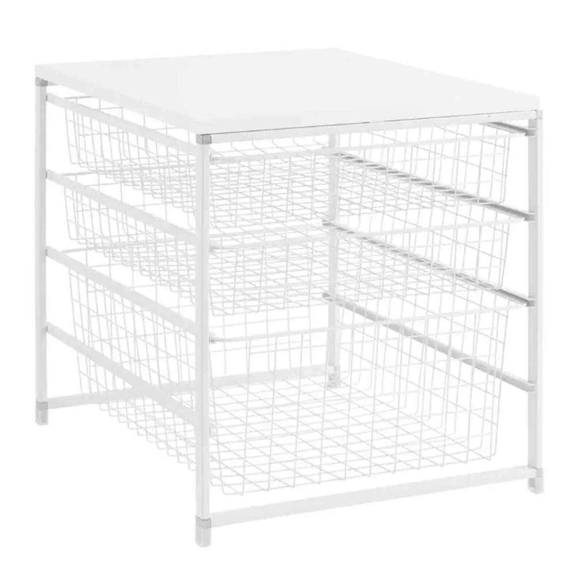 ワン 様 Everbilt White Steel 3-Drawer Close Mesh Wire Basket Organizer