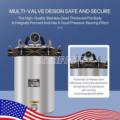 #ad YX 24LM Portable Coal and Electricity Heated Autoclave Pressure Steam Sterilizer $251.99