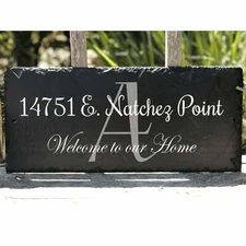 Customizable Slate Home Address House Sign - Welcome To Our Home - Handmade and 