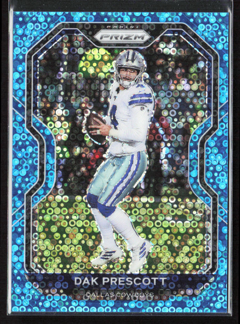 2020 Panini Prizm Dak Prescott No Huddle Blue Disco /79 #150 Cowboys