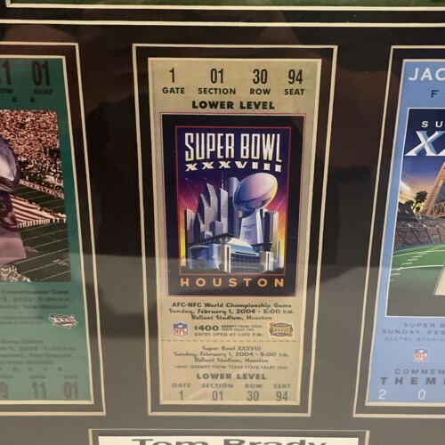 Tom Brady 22x26 Framed Super Bowl Tickets With Photo Limited Edition 700 Of 1000 - Picture 4 of 9
