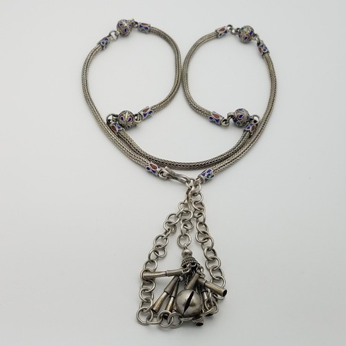 Collar colgante o cinturón bola esmaltado bola de cuentas de plata esterlina 925 de 4 mm - Imagen 3 de 11