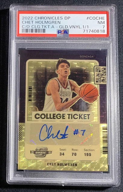 Chet Holmgren 2022-23 Chronicles Contenders Optic #1 Gold Vinyl 1/1 One Of One