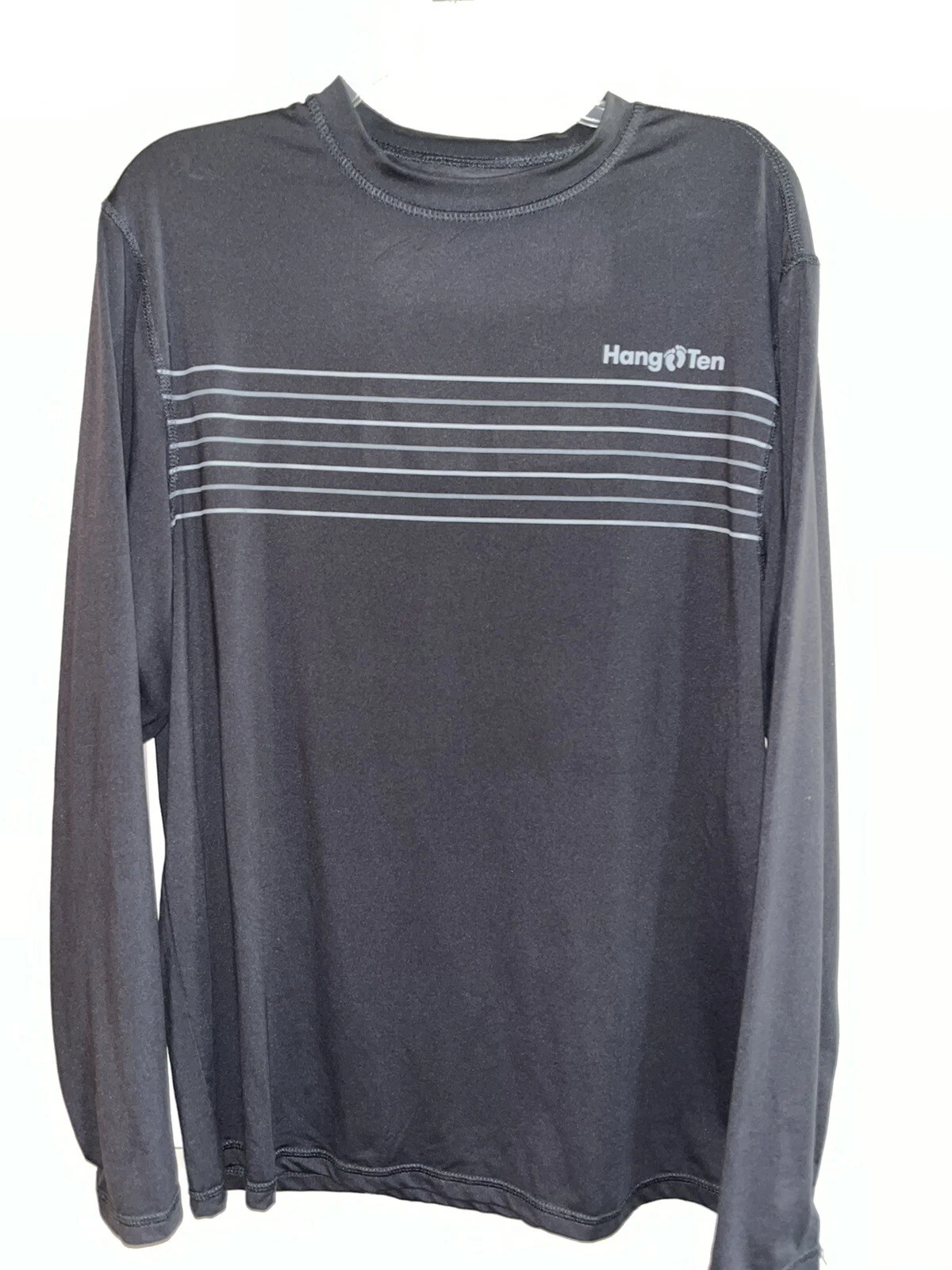 Hang Ten Long Sleeve Sun Tee mens m UPF 50+ Protection, Quick-Dry Gray