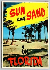 Postcard Florida Sun And Sand Beach Coastline 31T