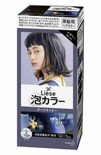 Kao Liese Prettia Bubble Hair Color, Dark Navy Fade Decolorizer Recommended 