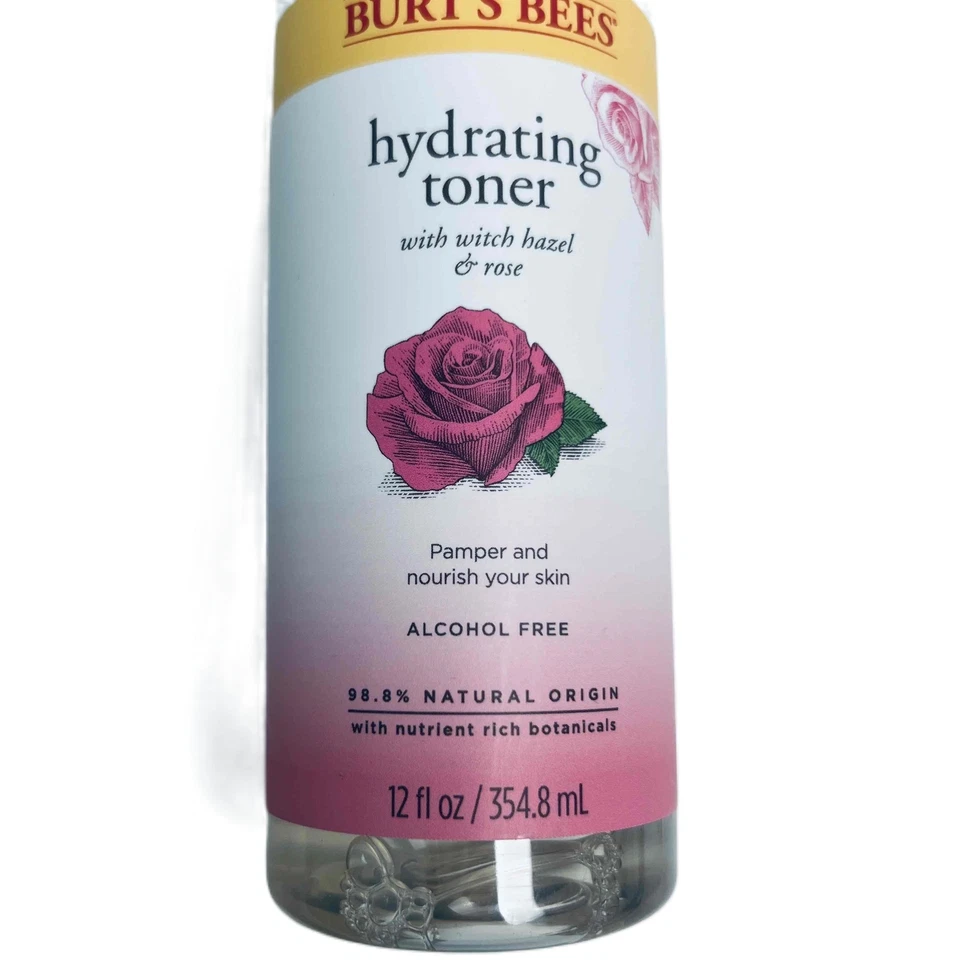 Tónico hidratante Burt's Bees con hamamelis y rosa sin alcohol 12 fl oz NUEVO Foto 2 de 4