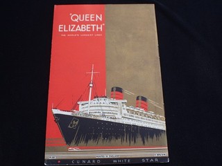 RARE Maiden Voyage QUEEN ELIZABETH First Class Passenger List 10/16/1946 #L