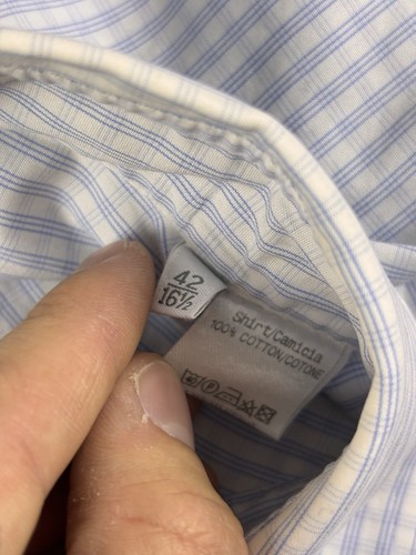 Ermenegildo Zegna Hemd Herren Größe 42 16 1/2 blau kariert kariert Knopfleiste Freizeit - Bild 7 von 9