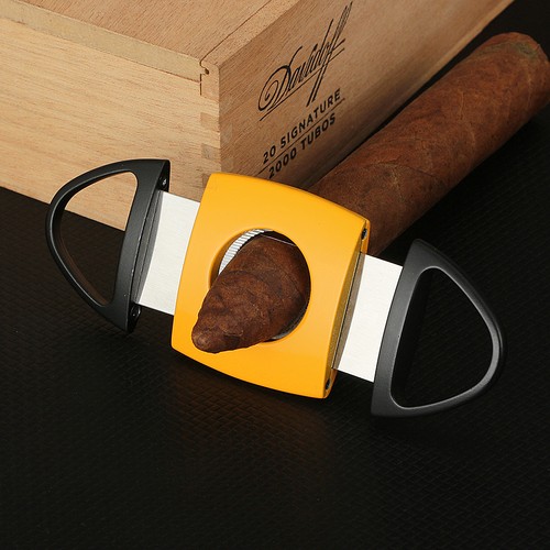 Cigar Cutter Ashtray and Torch Cigar Lighter Gas Double Flame Gift Set W/ Punch - Picture 9 of 9