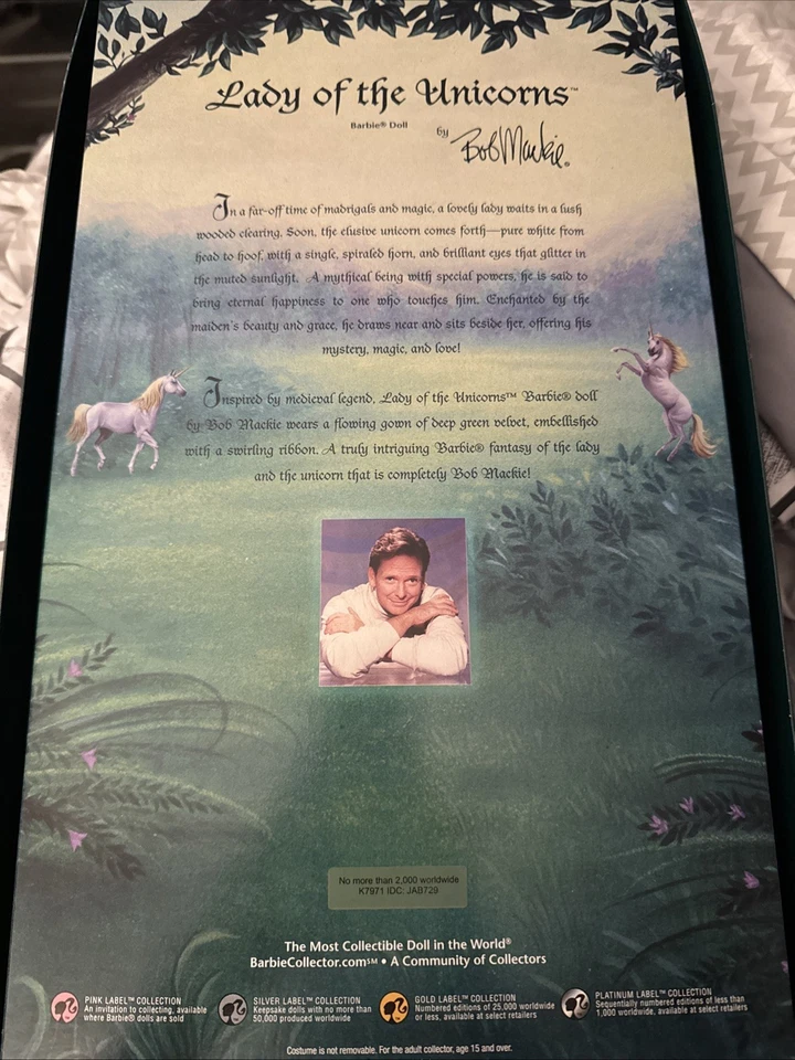 *РЕДКАЯ* 2007 Lady of the Unicorns Barbie: никогда не доставалась из коробки/Маки - Изображение 2 из 4