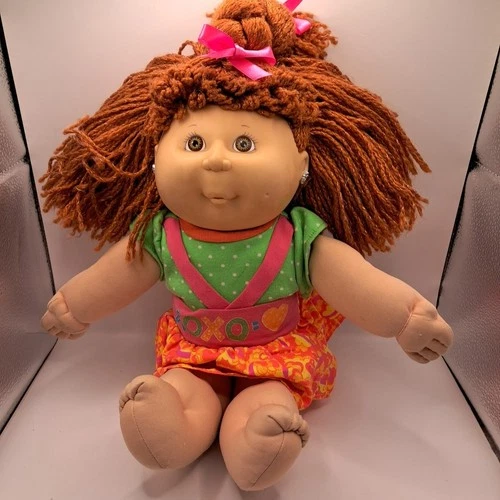 1991 Cabbage Patch CPK Kissin’ Kids Girl Doll Sealed With A Kiss Redhead Brown
