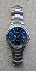 Seiko Watch Men 38mm Blue Dial Silver Tone Date Round 7N42-7C00 Needs Battery