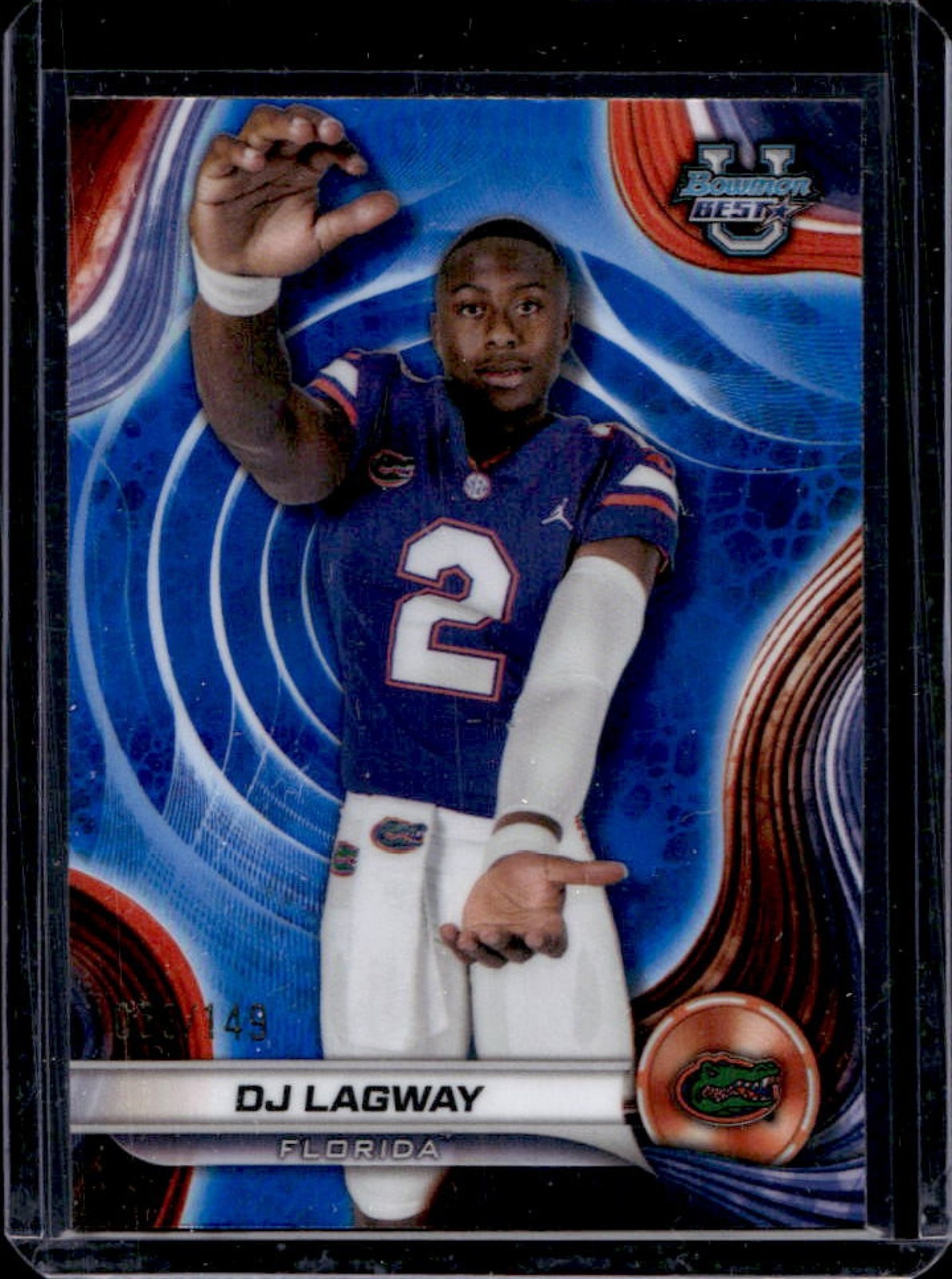 2024 Bowman Best U DJ Lagway Blue Refractor #/149 Gators