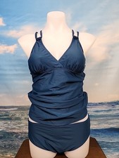 NWT Cupshe Womens Two Pieces Tankini Swimsuit Size Medium Teal Color..