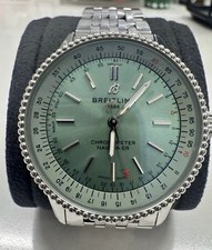 Breitling Navitimer Chronometer Green Dial Stainless Steel Men's Wristwatch