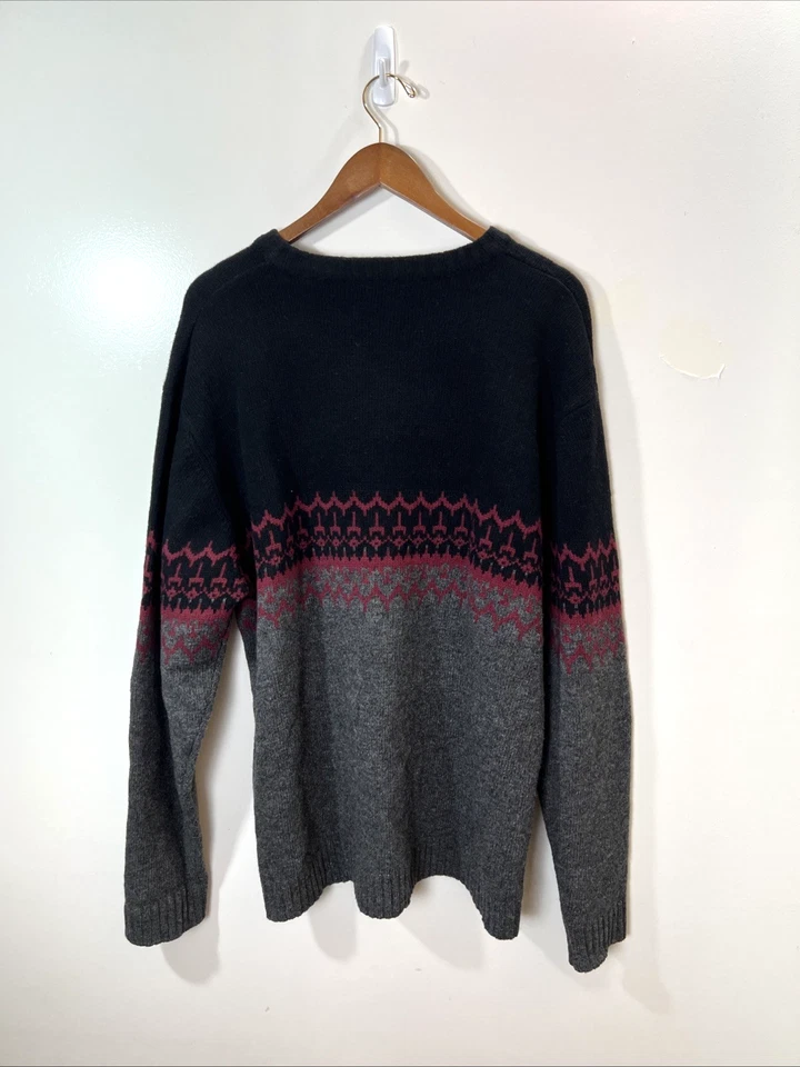 Mens Wool Fair Isle Sweater Sz XL Multicolor Classic Heritage Understated Luxury - Image 2 of 4