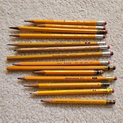 Bernhard Faber, Faber-Castell, Sanford Vintage Yellow Wooden Pencils Assorted
