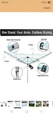 50m Rotary Airer Folding Outdoor Garden Clothes Line Heavy Duty  Washing Line