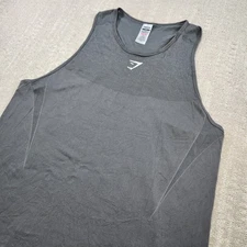 Gymshark Shirt Men XL Shadow Seamless Stringer Gray Bodybuilding Training Gym