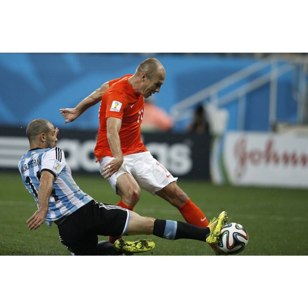 Argentina 2014 World Cup Mascherano Jersey 2XL Fully Patched