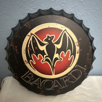 40cm Bacardi Drink Bar Bier Retro Wand Display Bar Schild Metall Flaschenverschluss Kunst Kappe