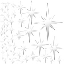 Star Mirror Wall Stickers, 82 Pcs Acrylic Starburst Mirror Wall Decor