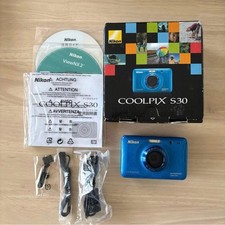 Nikon COOLPIX S30 Waterproof Digital Camera Blue Compact Tested Condition