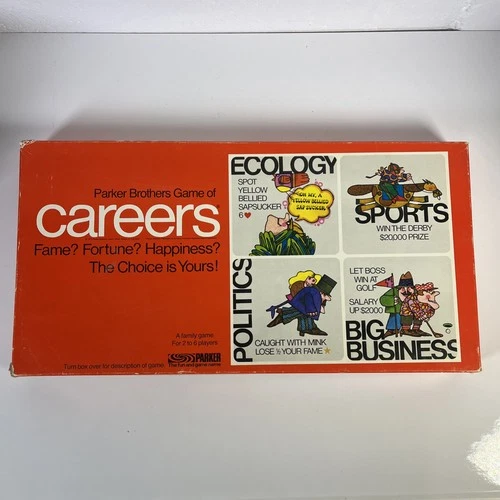 Vintage Parker Brothers Careers Board Game 1971 Very Good Condition